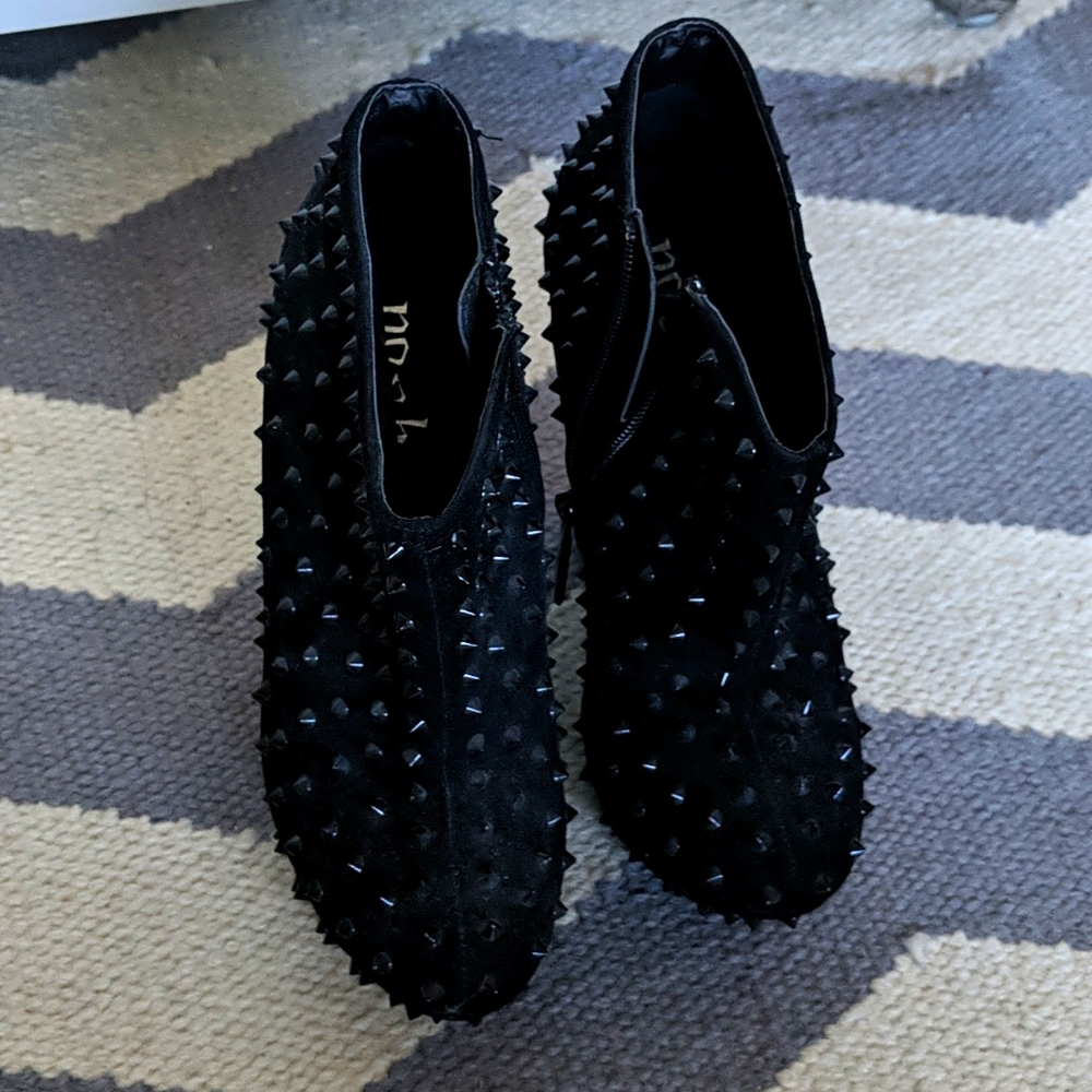 Spiked Wedge Ankle Booties